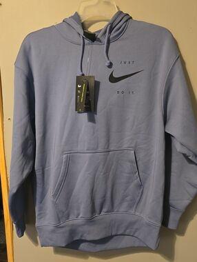 Nike Women’s Light Blue 'Just Do It.' Pullover Hoodie